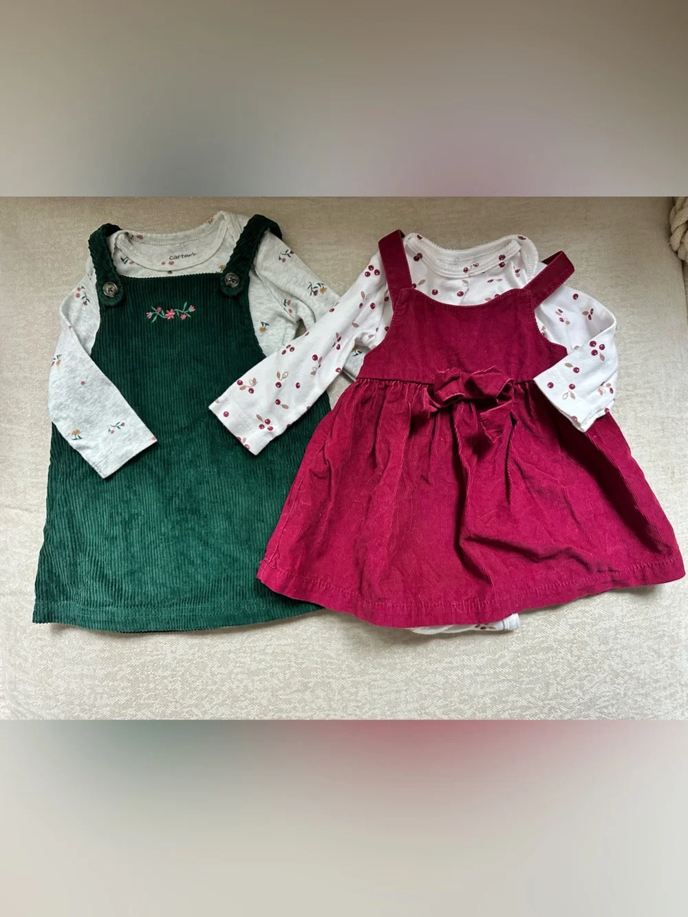 Carter's Berry Corduroy Pinafore Dress with Printed Liner